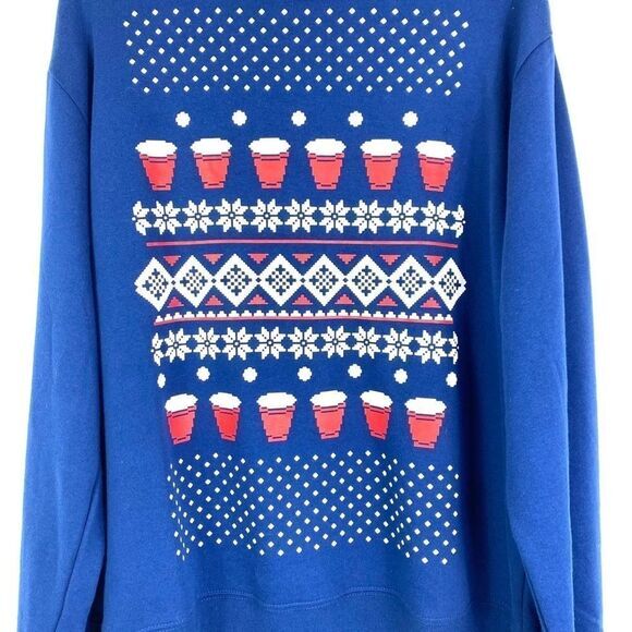 MAD Engine graphic Beer pong ugly Christmas sweater Large‎ party sweater - Picture 3 of 6